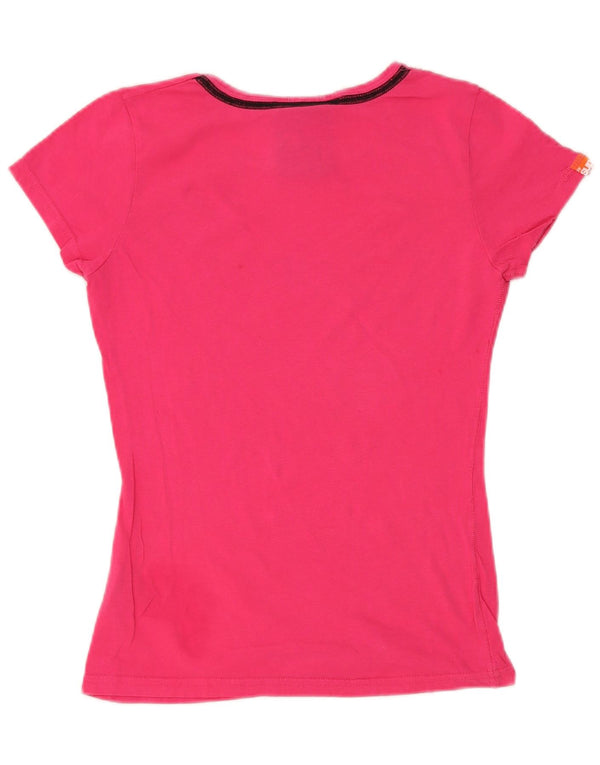 Superdry T-shirt graphique pour femme UK 10 Small Rose Coton