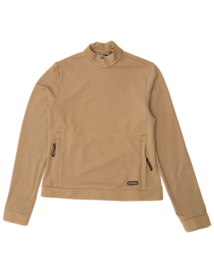 Fila Sweat-shirt à col zippé pour femme UK 10 Small Beige