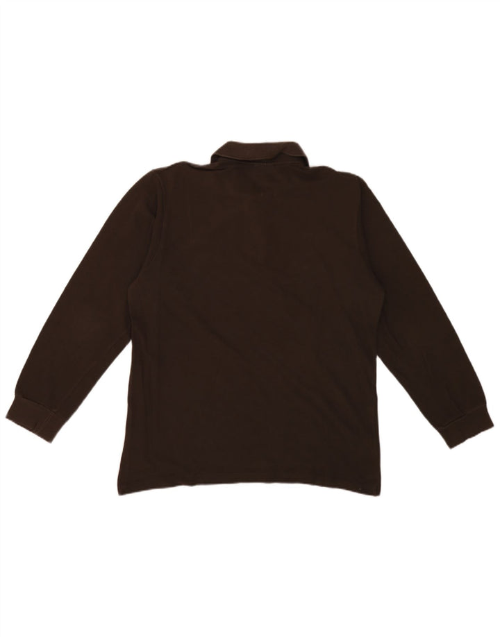Lacoste Polo à manches longues pour homme Taille 4 Coton marron moyen