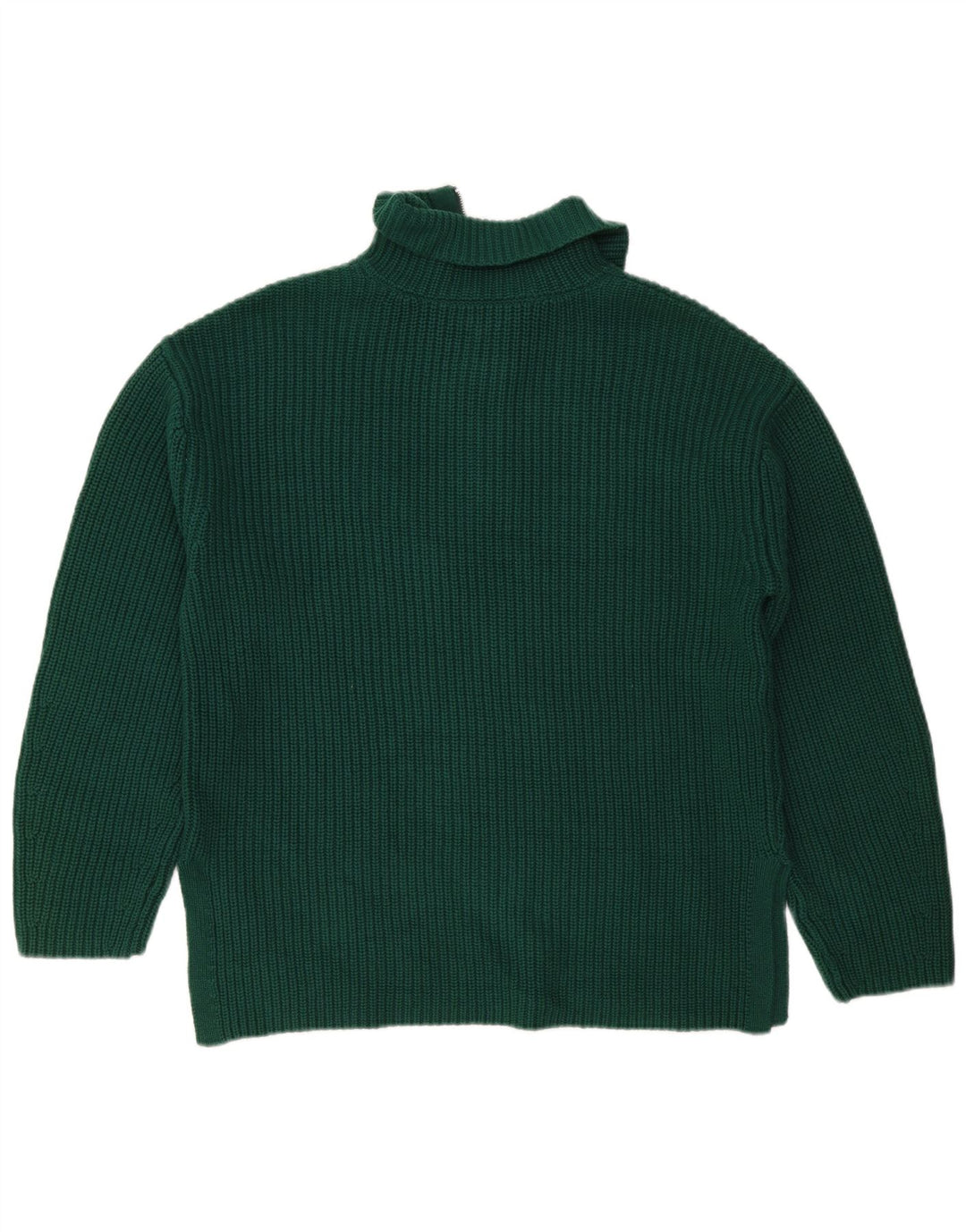 Marks & Spencer Pull Col Zippé Homme Vert Moyen Coton