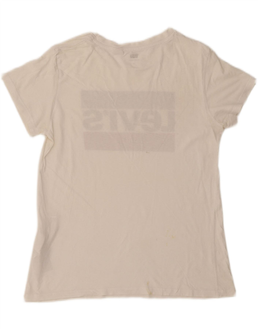 LEVI'S Womens Graphic T-Shirt Top UK 14 Medium White Cotton Vintage Levi's and Second-Hand Levi's from Messina Hembry 