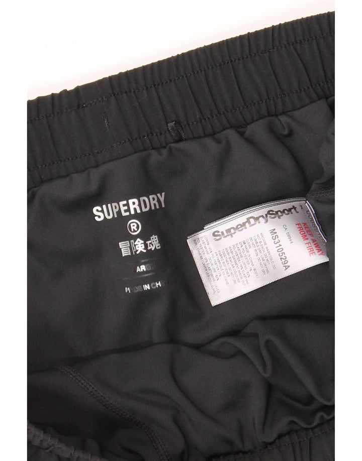 Superdry Short de sport pour femme UK 16 Large Noir Polyester