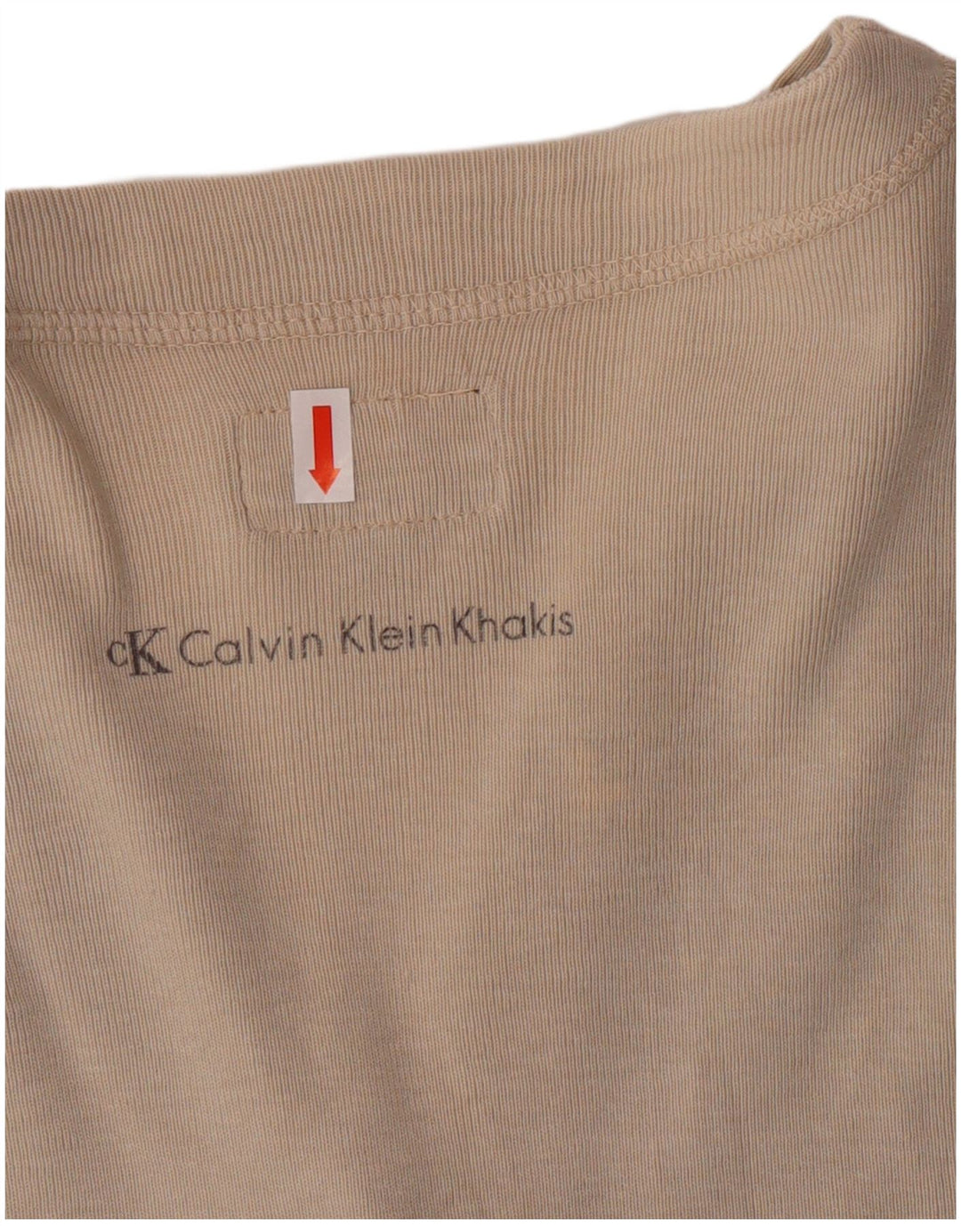 Calvin Klein Womens Crop Blouse Top UK 14 Grand Coton Beige