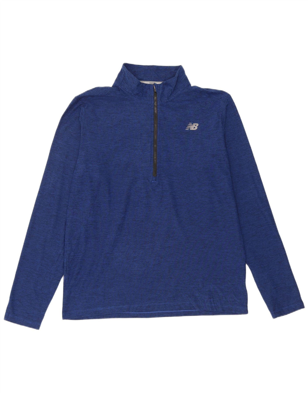 New Balance Haut de survêtement à col zippé pour hommes, grand bleu moucheté