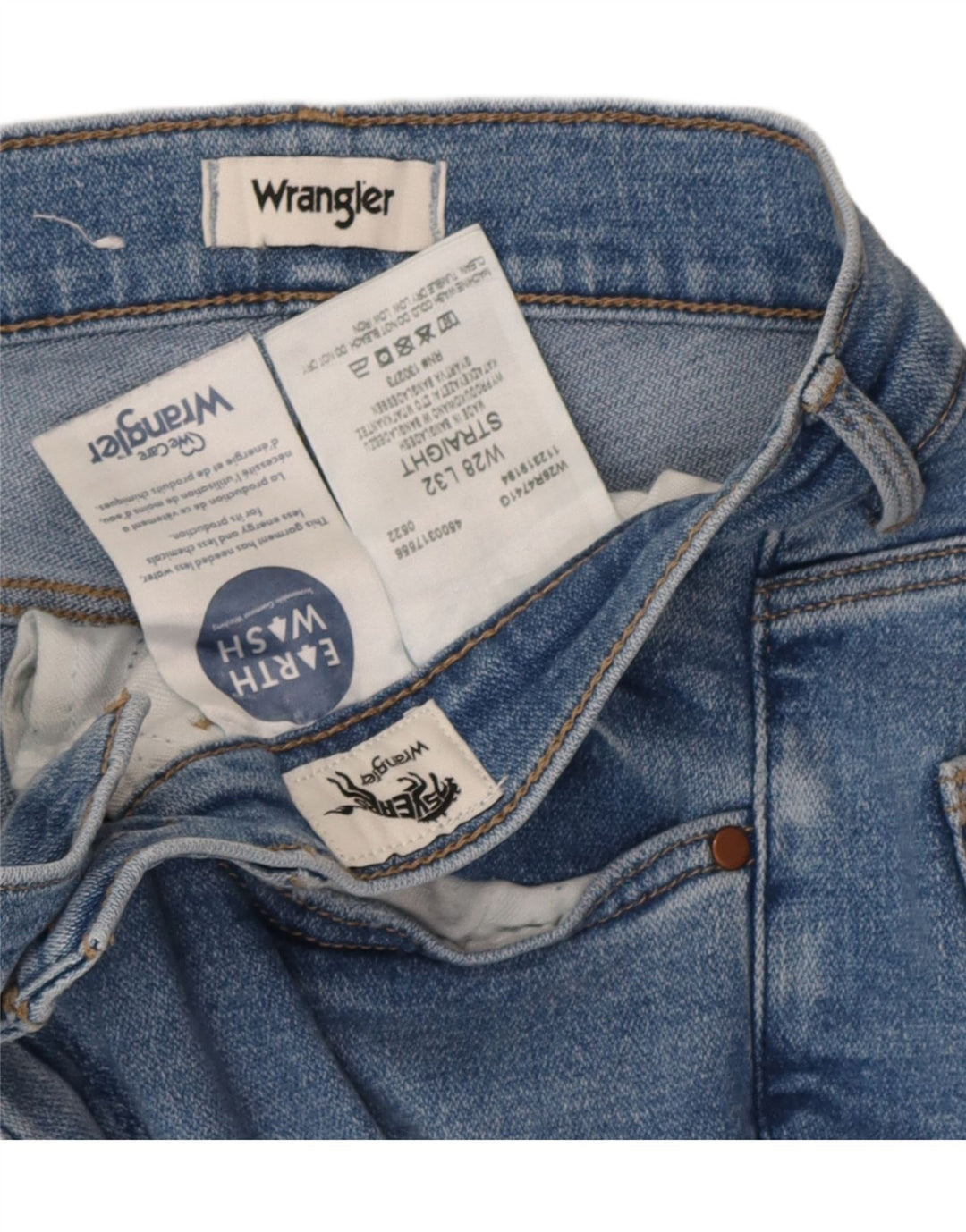 Wrangler Jean droit femme W28 L28 bleu coton