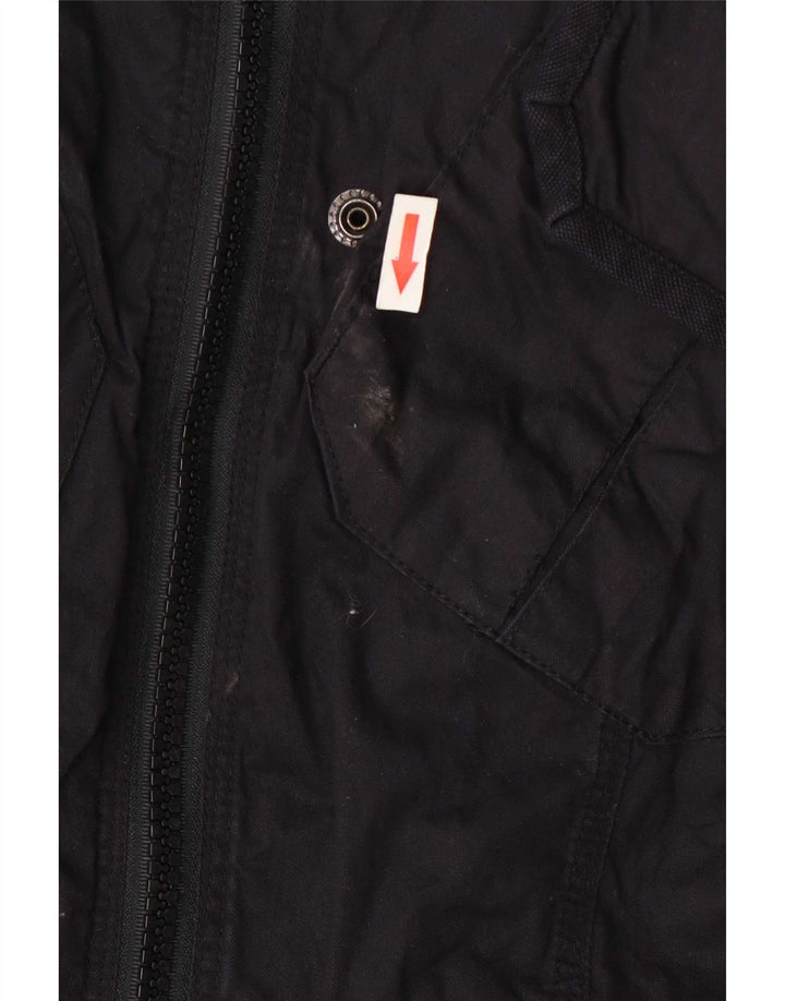 Superdry Veste utilitaire pour hommes UK 38 Coton noir moyen