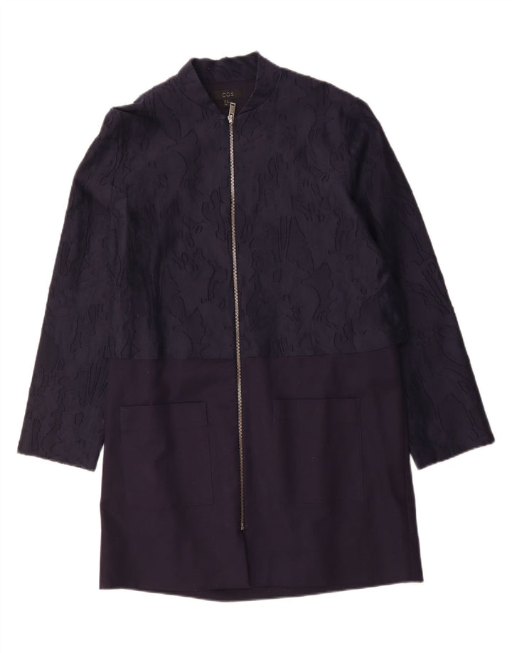 COS Manteau Femme EU 40 Moyen Marine Bleu Camouflage Coton