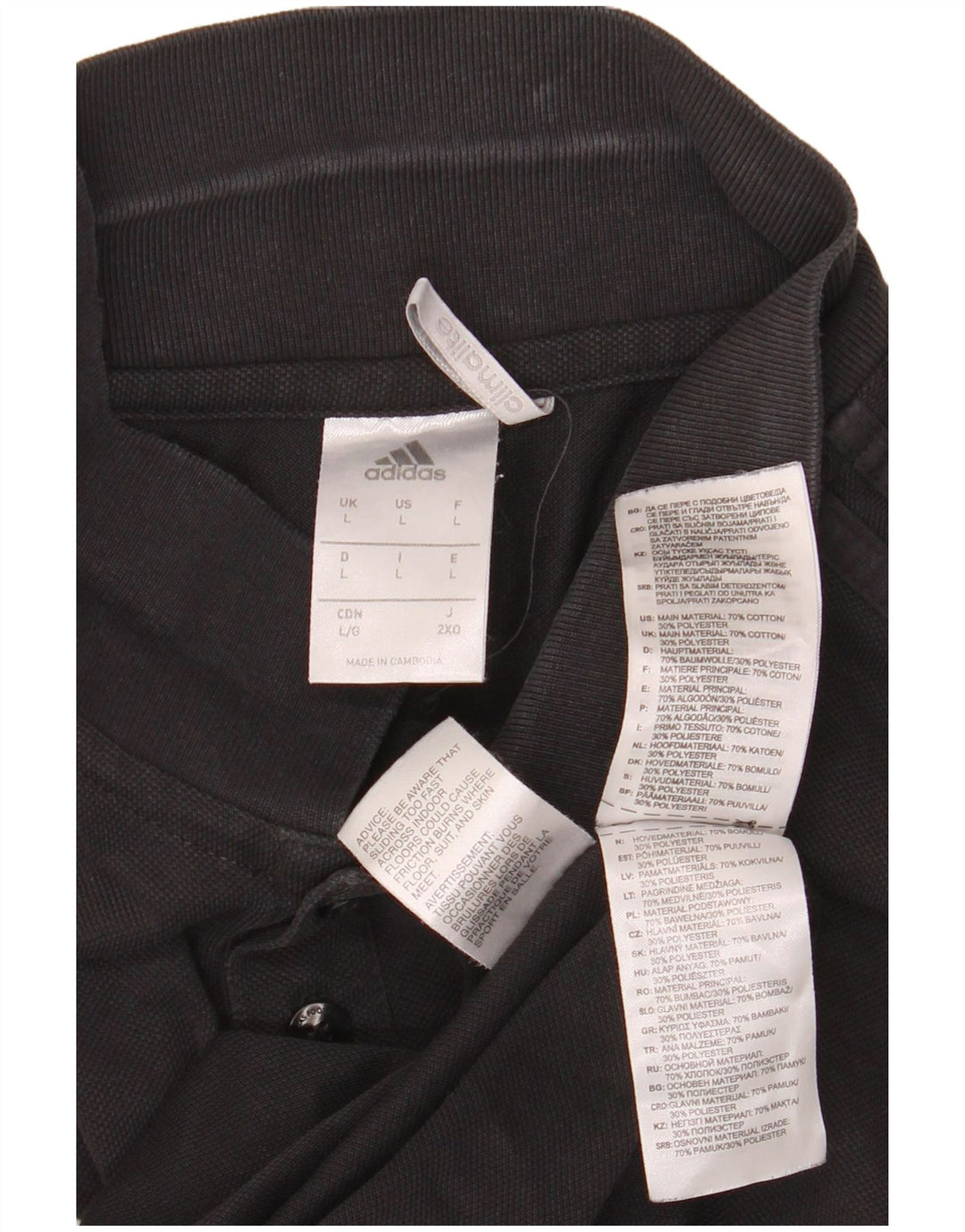 ADIDAS Polo Climalite Homme Grand Noir Coton