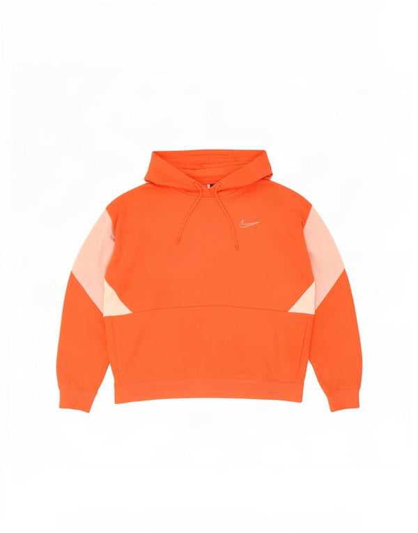 Nike Pull à capuche surdimensionné pour femme UK 16 Grand coton color block orange