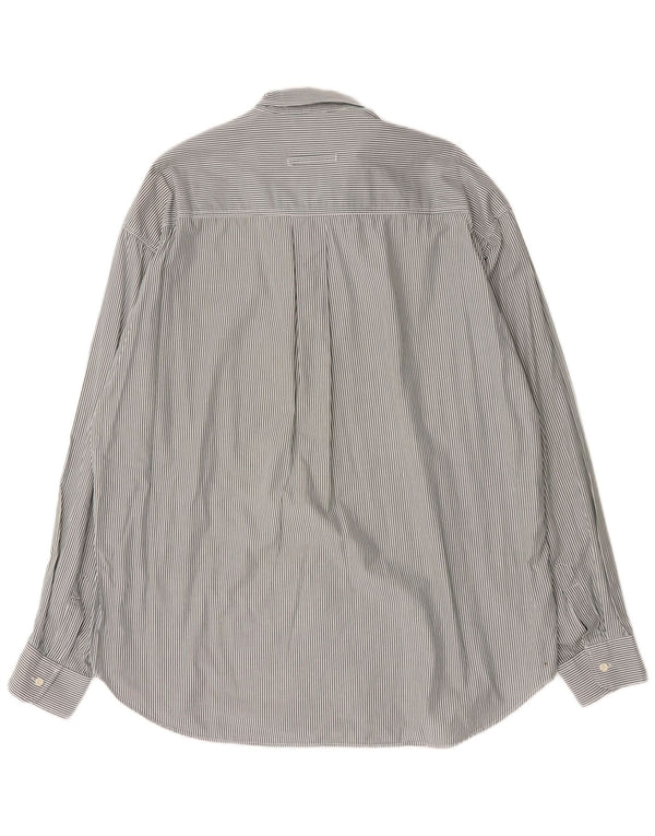 Trussardi Jeans Chemise Homme XL Vert à fines rayures en coton