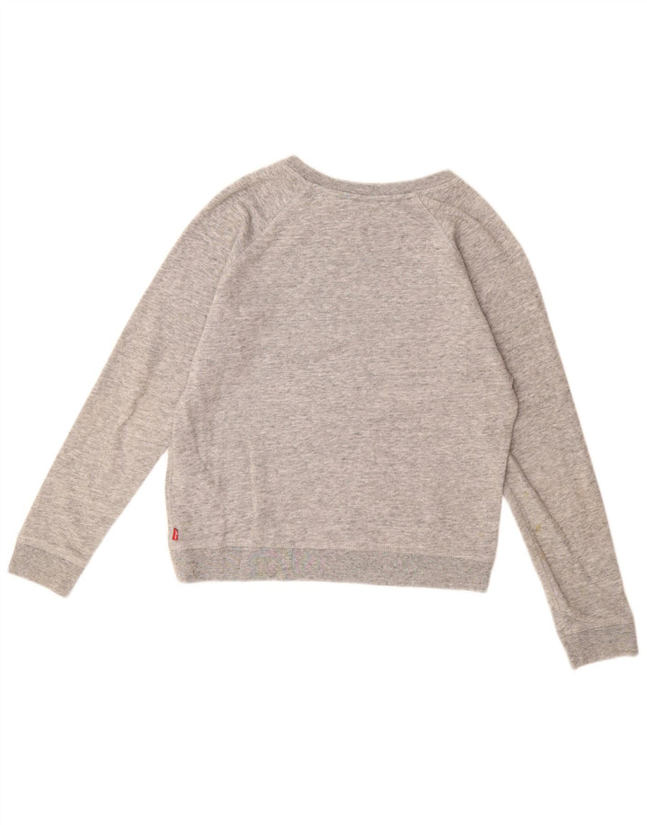LEVI'S Sweat-shirt graphique pour femme UK 12 Gris moyen Coton