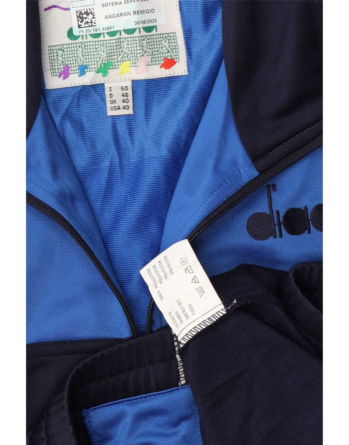 Diadora Veste de survêtement graphique pour homme UK 40 Bleu moyen Colourblock