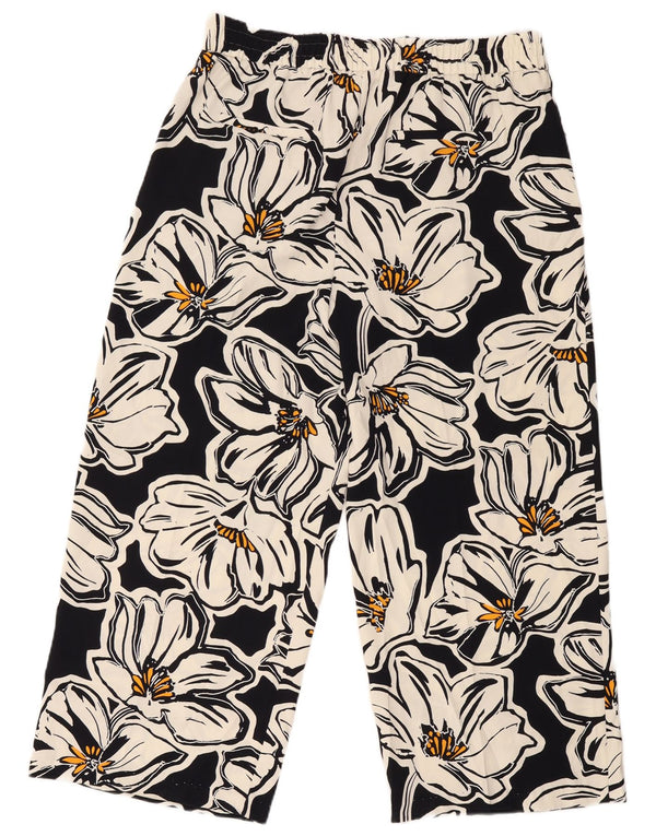 Marks & Spencer Pantalon décontracté pour femme UK 18 XL W38 L28 Noir Floral
