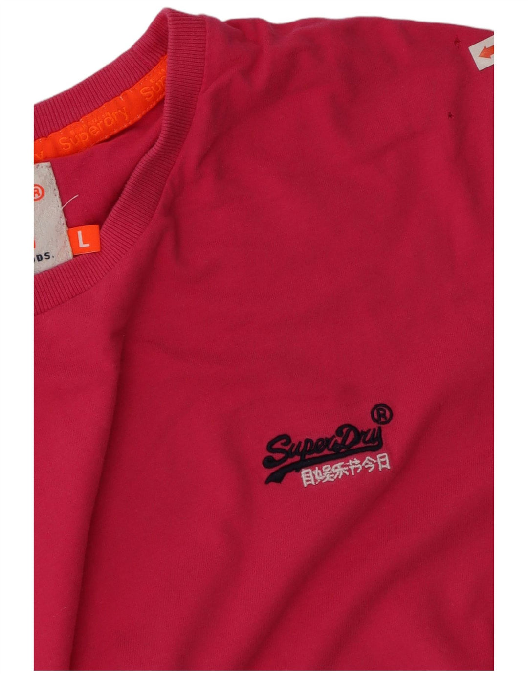 Superdry Femme T-Shirt Top Large Rose Coton