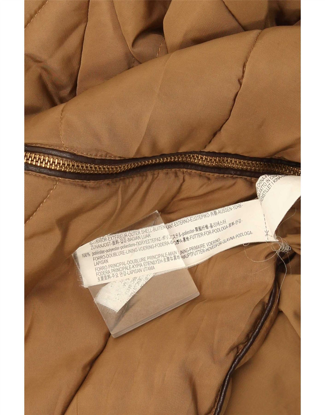 Zara Veste matelassée pour femme UK 12 Polyester marron moyen