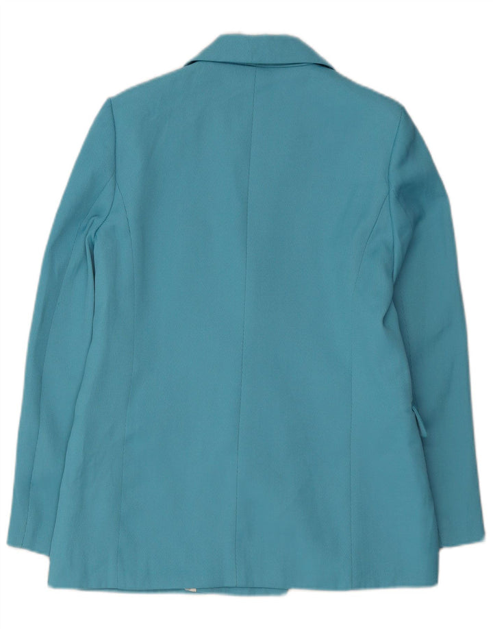 Zara Veste Blazer Double Boutonnage Femme UK 10 Petit Bleu Polyester