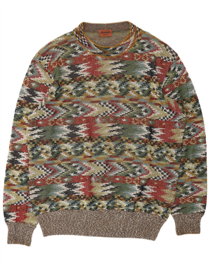 MISSONI Pull Col Rond Homme IT 54 XL Multicolore Géométrique