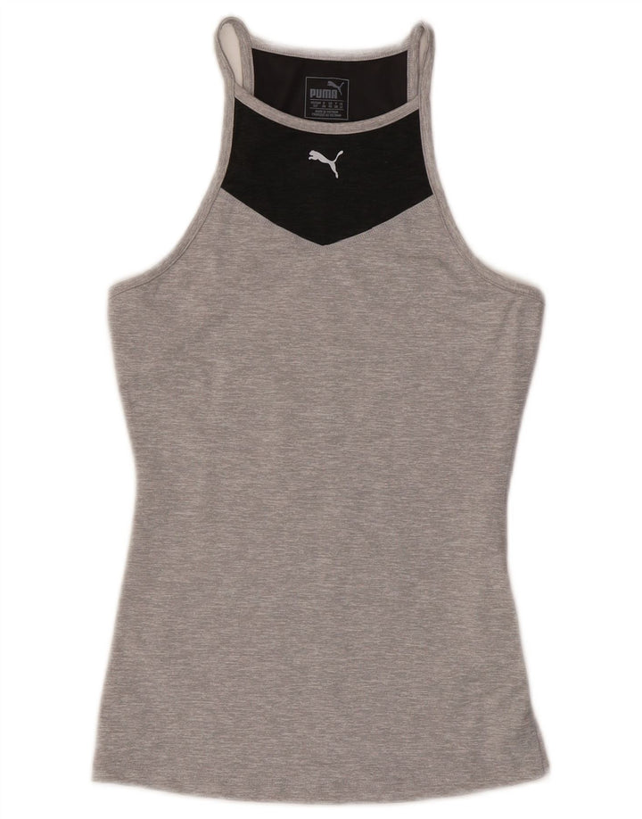 Puma Débardeur Femme UK 10 Petit Gris Colorblock Polyester