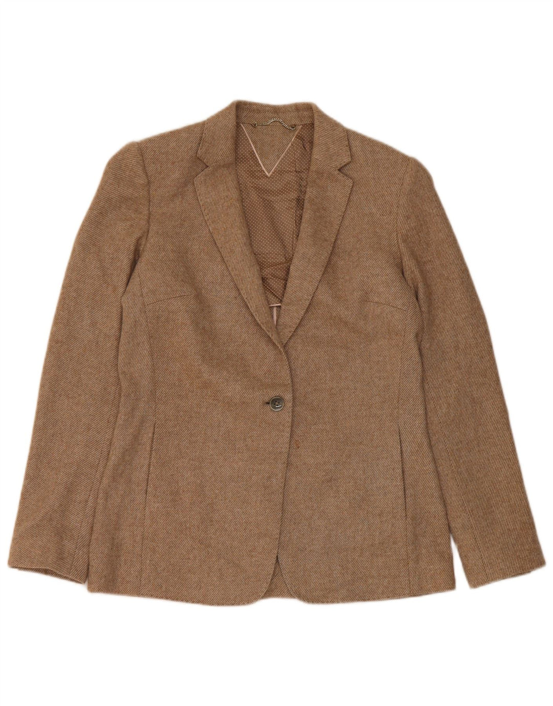 Massimo Dutti Veste blazer à 1 bouton pour femme UK 12 Beige moyen