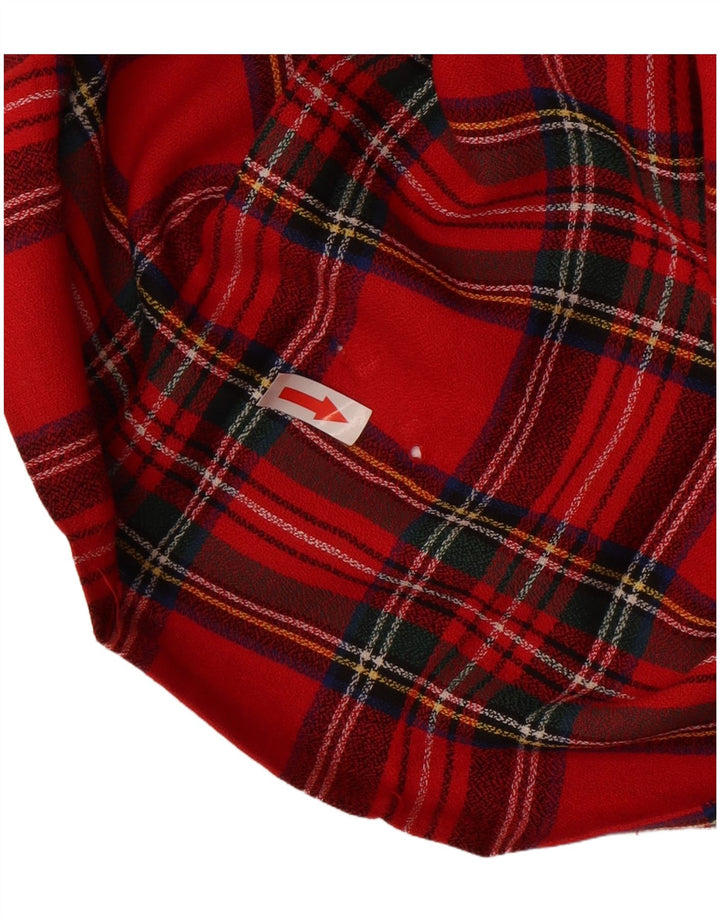 jupe portefeuille plissée femme vintage IT 42 Medium W30 Red Check Polyester
