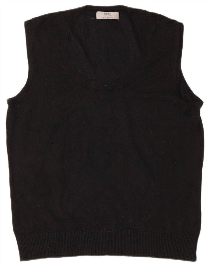 Marks & Spencer Débardeur pour femme UK 16 Large Noir Viscose