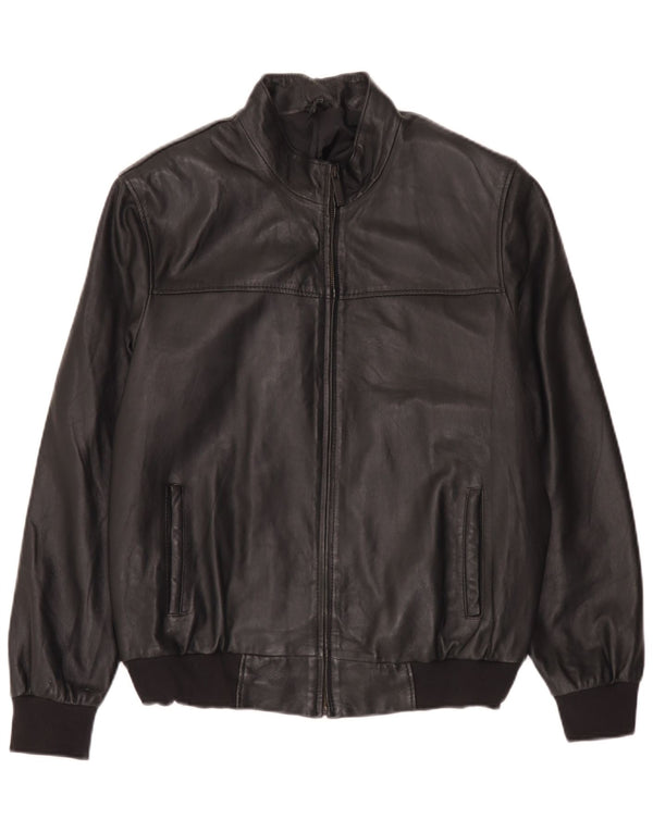 veste en cuir homme vintage UK 44 2XL Noir