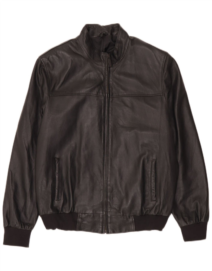 veste en cuir homme vintage UK 44 2XL Noir