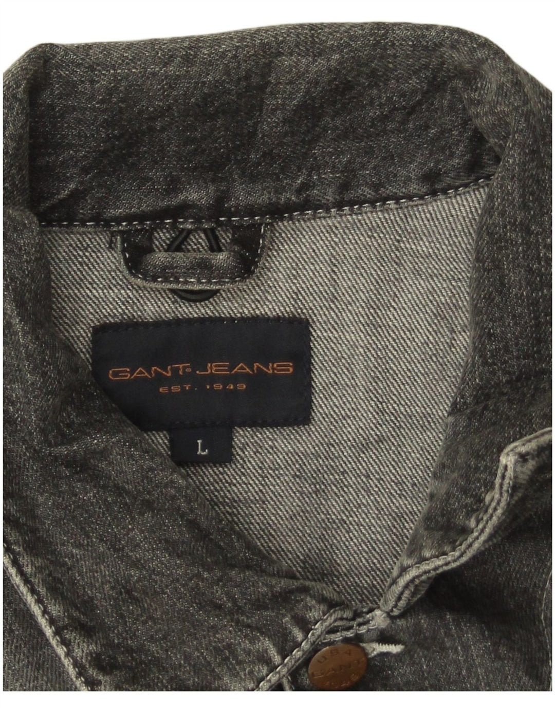 Gant Mens Denim Gilet UK 40 Large Gris Coton