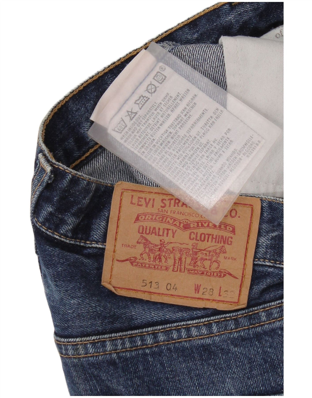 Levi's Jean 513 Slim Straight Cropped Homme Bleu Coton W28 L25