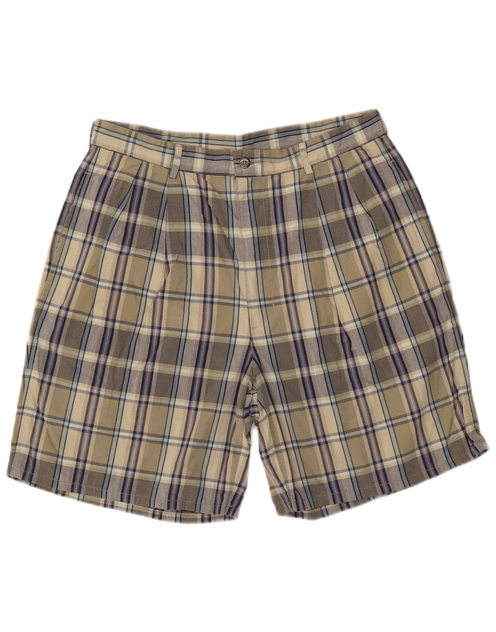 IZOD Short Chino Homme W34 Grand Kaki Carreaux Coton