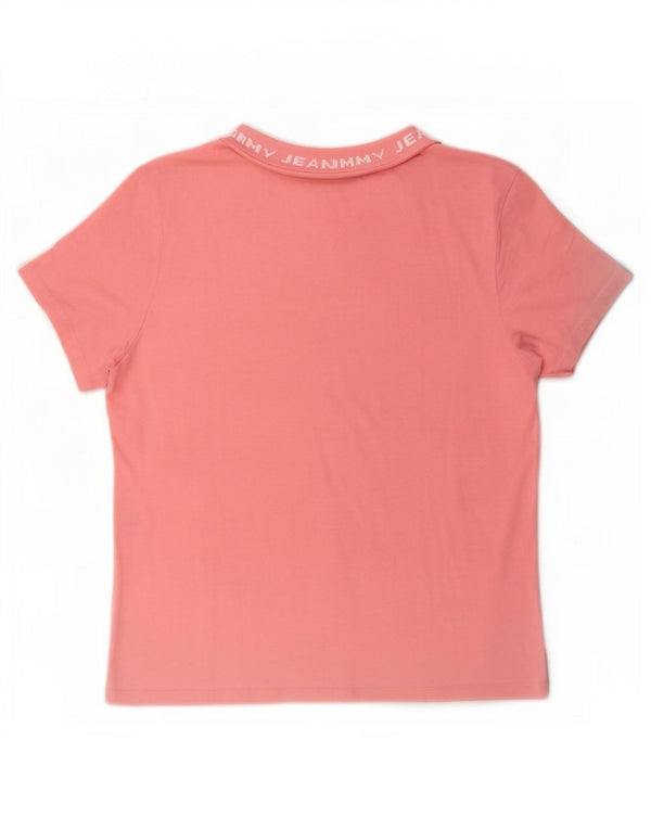 Tommy Hilfiger T-shirt graphique pour femme UK 14 Coton rose moyen