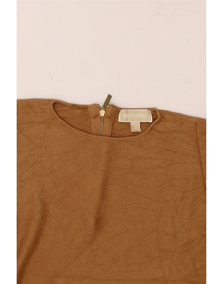 MICHAEL KORS Womens Crew Neck Jumper Sweater UK 14 Medium Beige Vintage Michael Kors and Second-Hand Michael Kors from Messina Hembry 