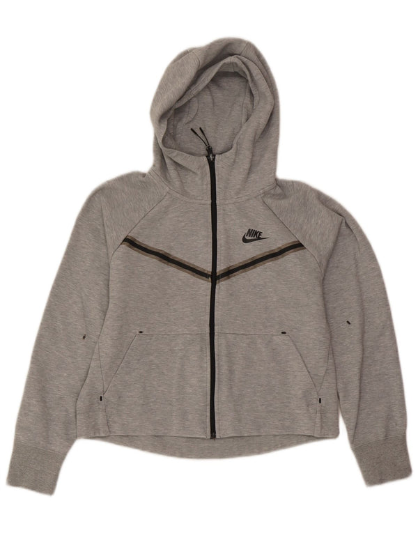 Nike Pull à capuche zippé surdimensionné pour femme UK 6 XS Gris