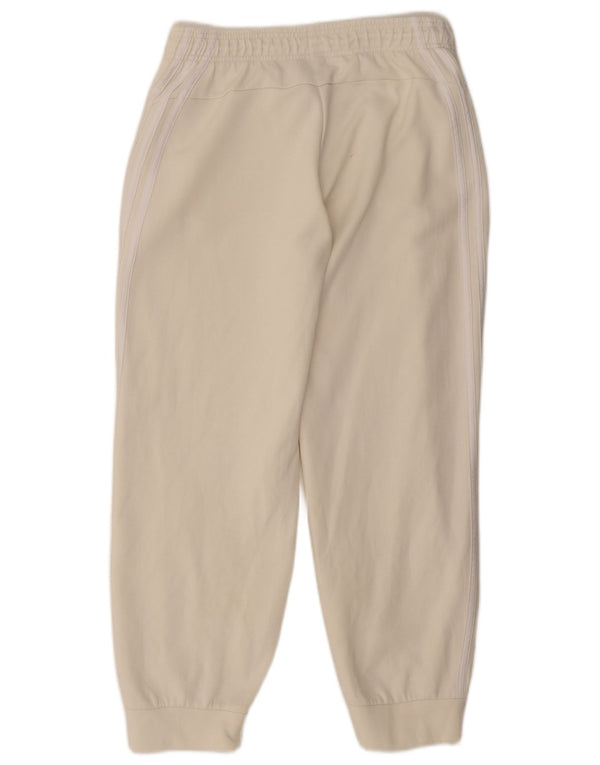 Adidas Womens Tracksuit Trousers Joggers UK 12/14 Medium  Off White Cotton