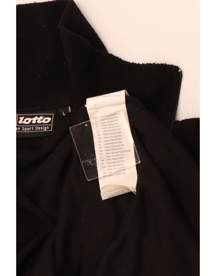 LOTTO Pull Polaire à Col Zippé pour Homme Grand Noir Polyester
