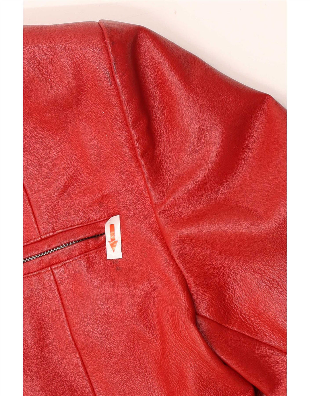 veste en cuir crop femme vintage UK 18 XL Rouge