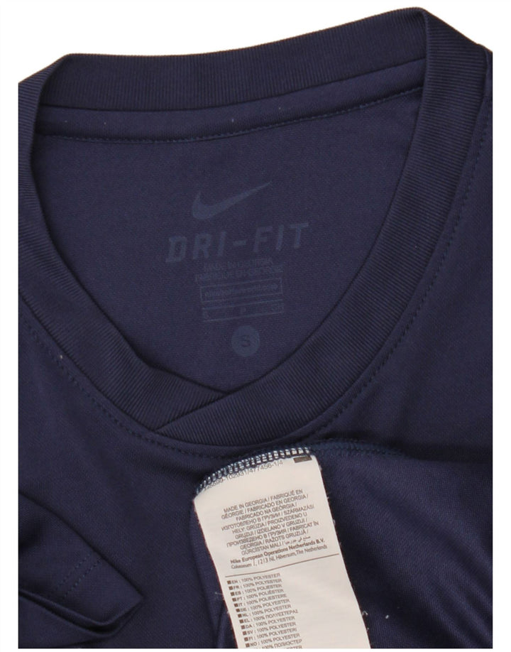 Nike Hommes Dri Fit T-Shirt Haut Petit Bleu Marine Polyester