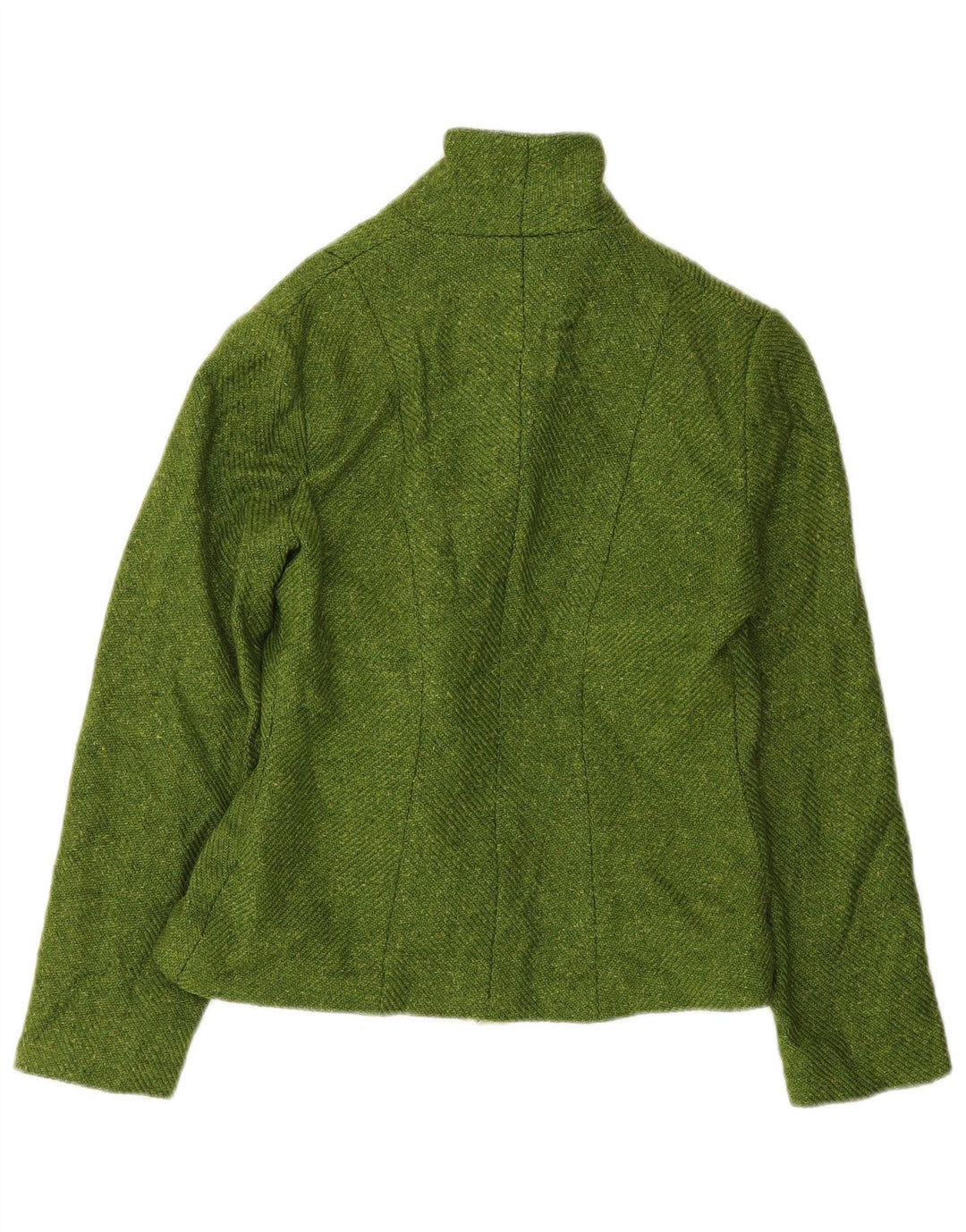 vintage Femme Front Tie Blazer Veste IT 42 Laine Vert Moyen