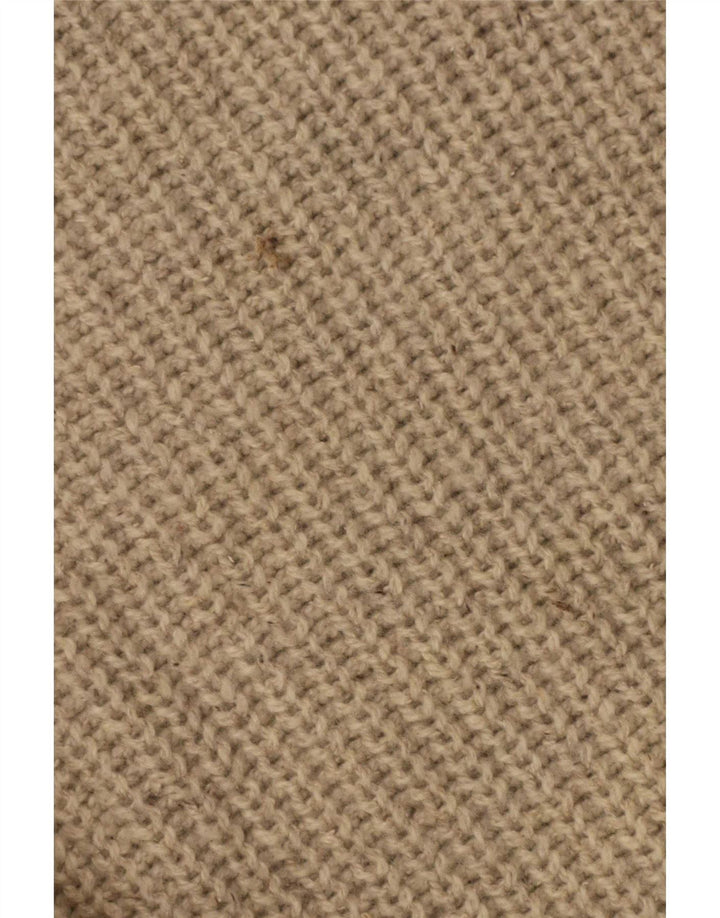 vintage Mens Roll Neck Jumper Pull Grand Beige