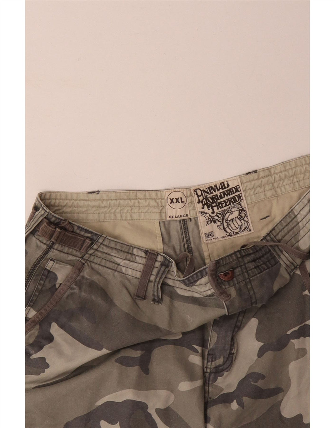 ANIMAL Short Cargo Homme 2XL W42 Kaki Camouflage Coton