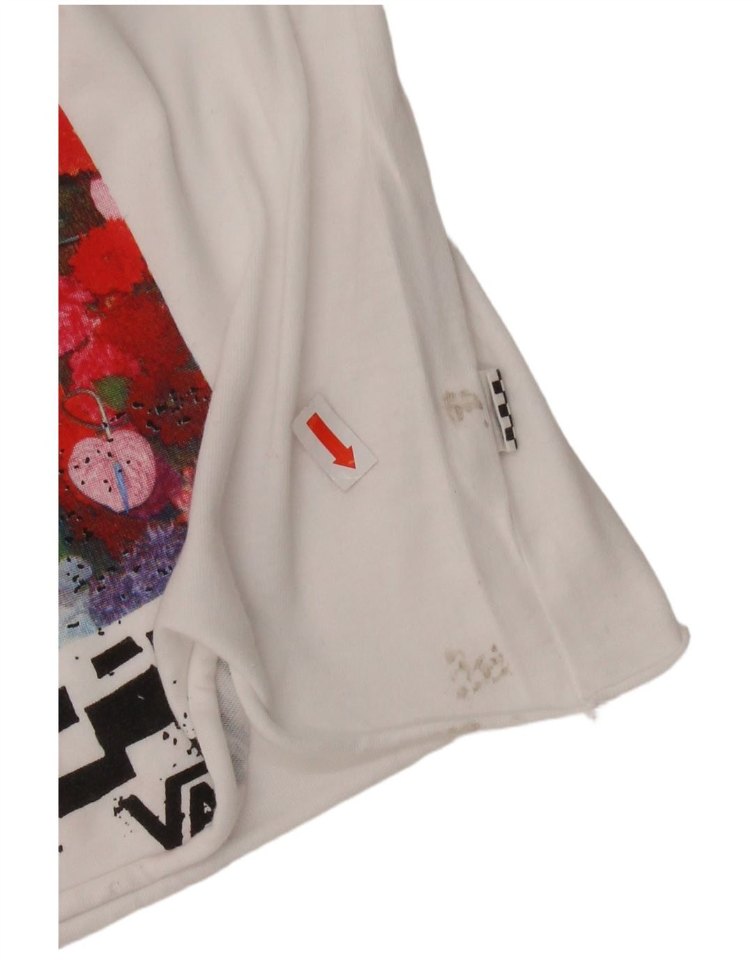 VANS Haut court graphique à manches longues pour femme UK 6 XS Blanc