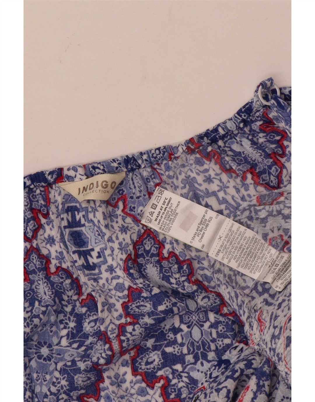 Marks & Spencer Haut à épaules dénudées indigo pour femme UK 14 Grand Bleu Floral