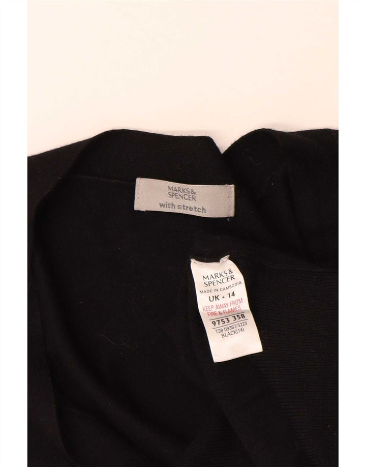 Marks & Spencer Pull cardigan court pour femme UK 14 Noir moyen