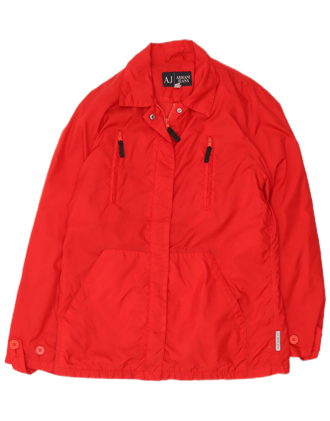 Armani Jeans Veste coupe-vent pour femme UK 12 Medium Rouge Polyamide