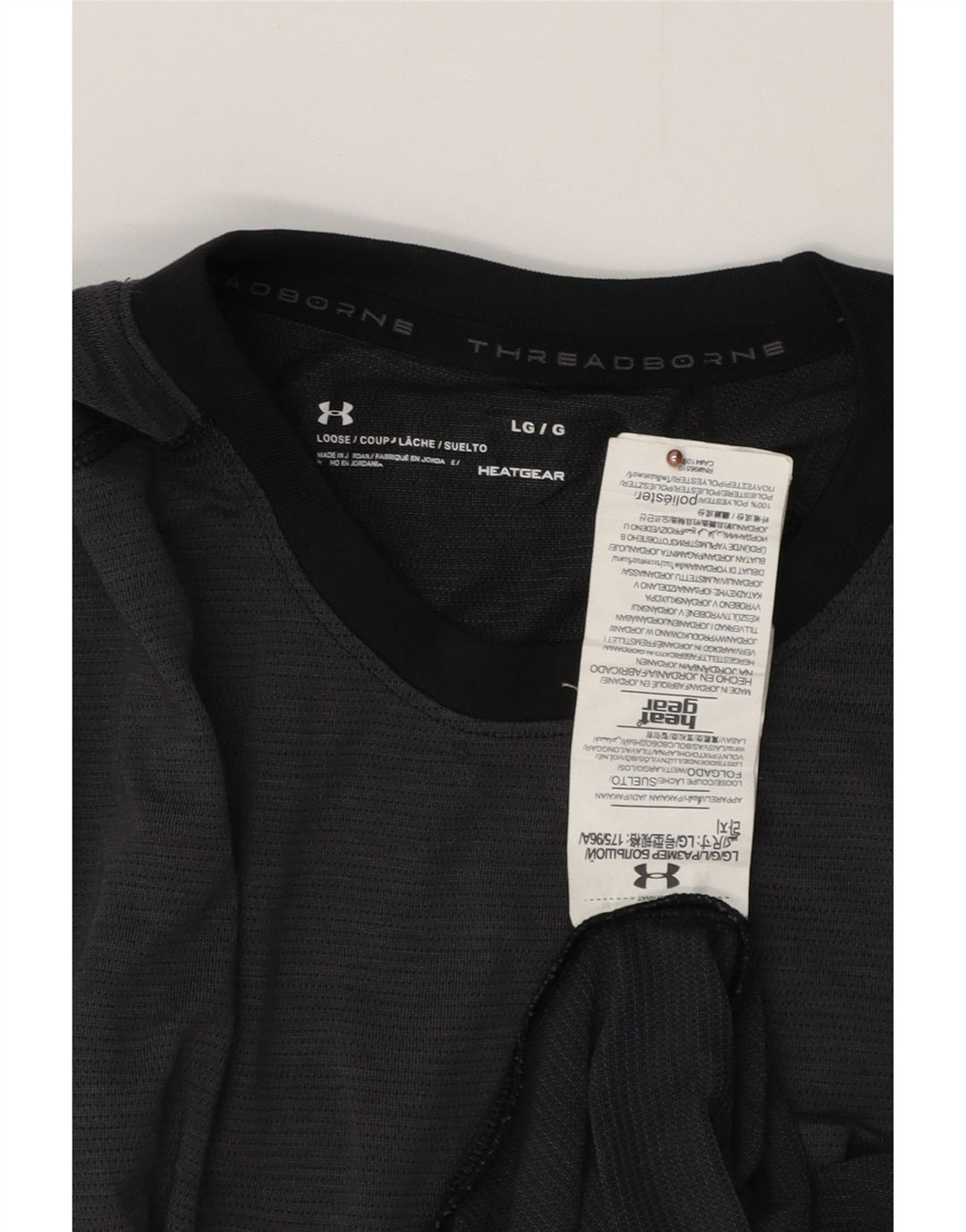 UNDER ARMOUR Haut Heat Gear pour hommes à manches longues en polyester gris moyen