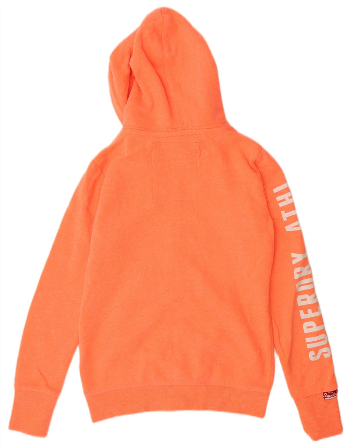 SUPERDRY Pull à capuche zippé graphique pour femme UK 10 Petit coton orange