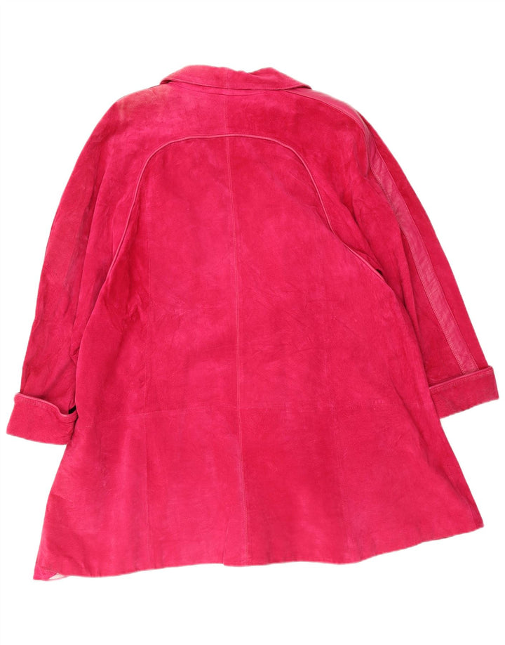 Giorgio Mobiani Manteau en daim pour femme UK 18 XL Rose