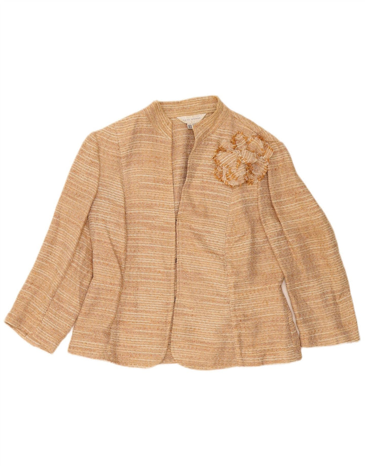 Zara Veste blazer à manches 3/4 pour femme EU 44 XL Lin beige