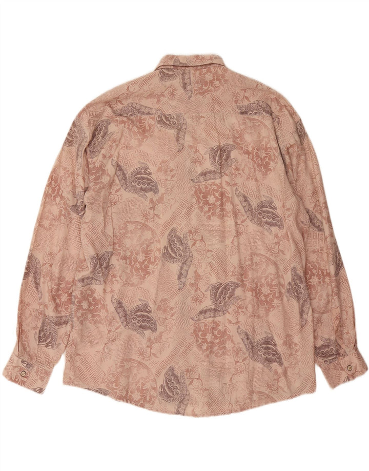 TIPO' S Mens Abstract Pattern Shirt XL Beige Viscose Vintage Tipo' S and Second-Hand Tipo' S from Messina Hembry 