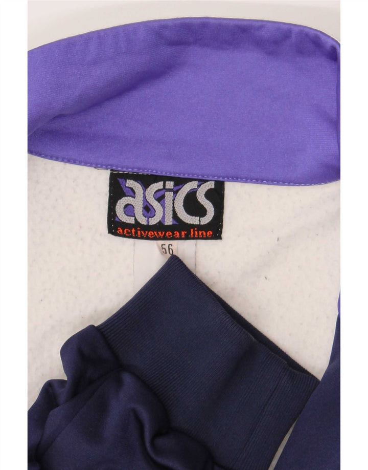 Asics Veste de survêtement graphique pour homme IT 56 XL Bleu marine Colourblock